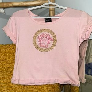 Versace baby pink crop top